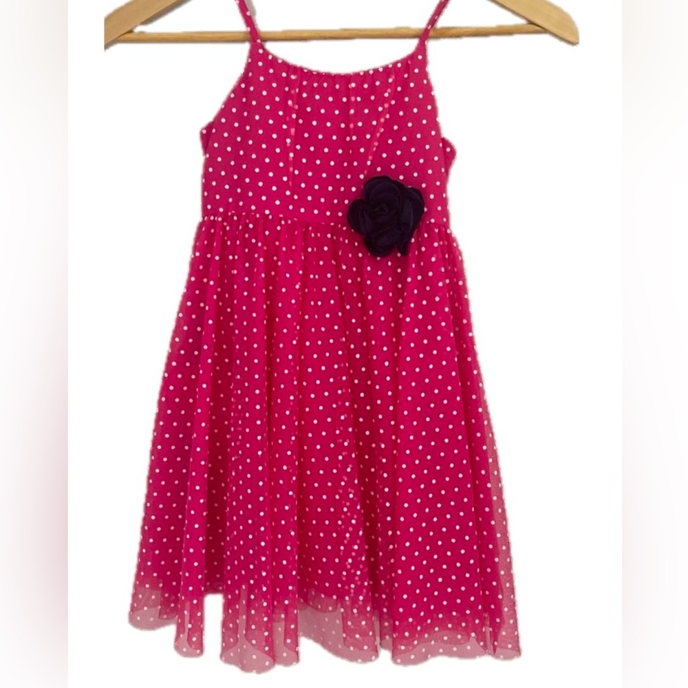 SALE 🔴 H&M Girls Pink Cotton Princess Dress Tutu Skirt White Polkadot girls 4-5